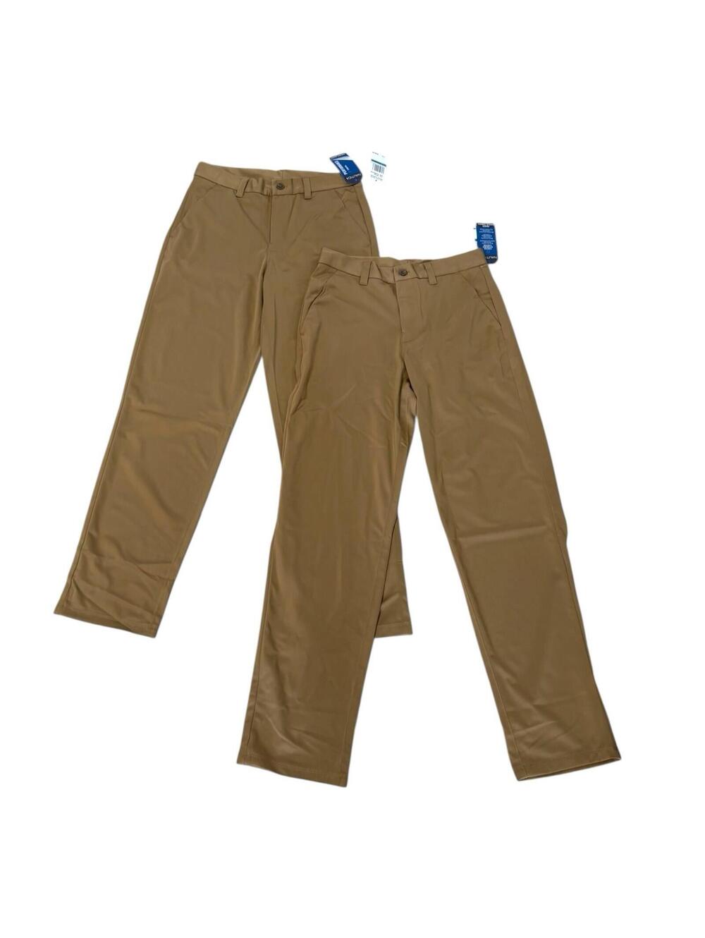 Lot of 2 Nautica Boys School Uniform Tapered Jogger Pants Sz 16 Burnished Khaki